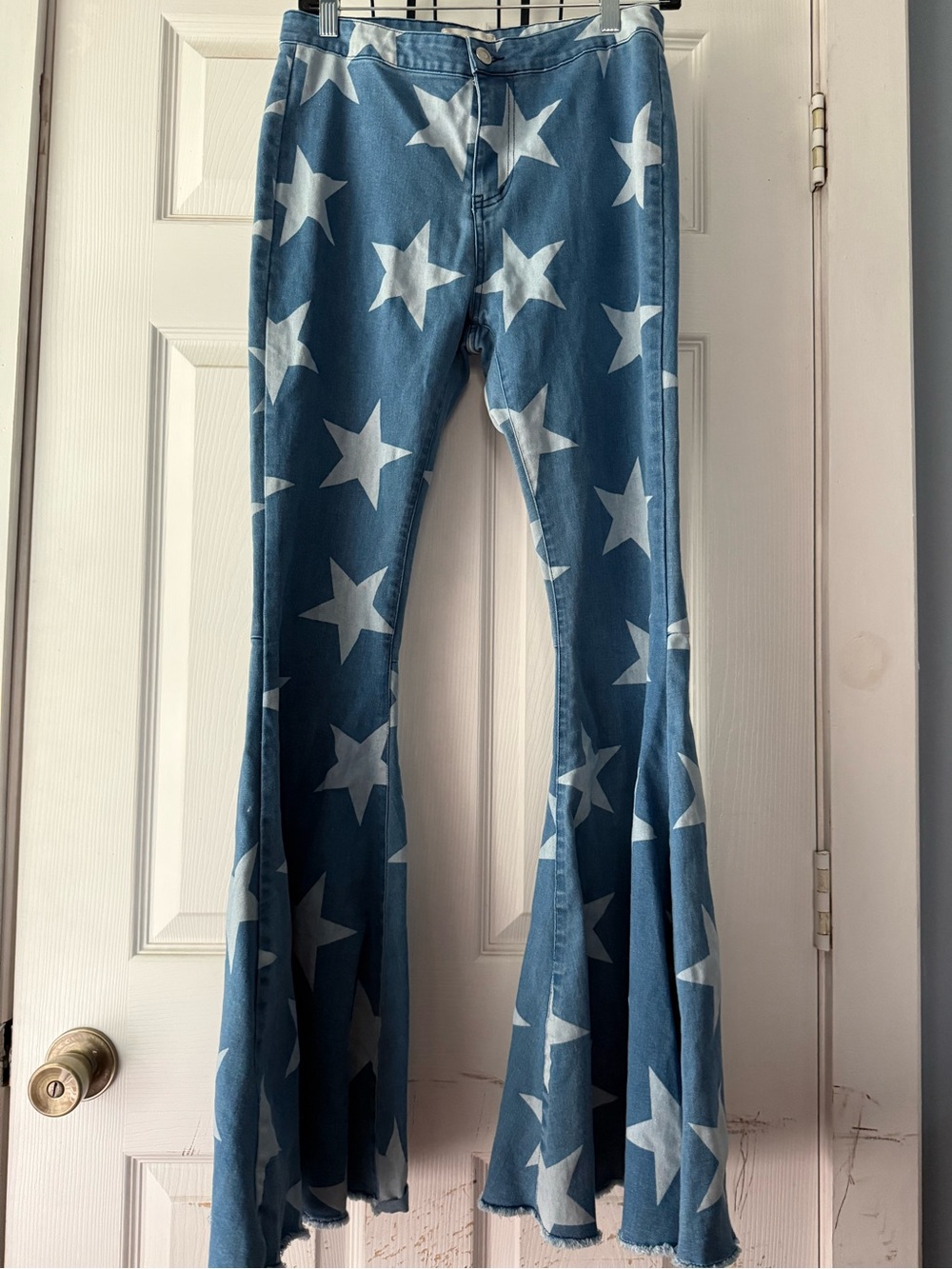 Altar'd State Star Struck Jeans Medium Flare Raw Hem Bell Bottoms